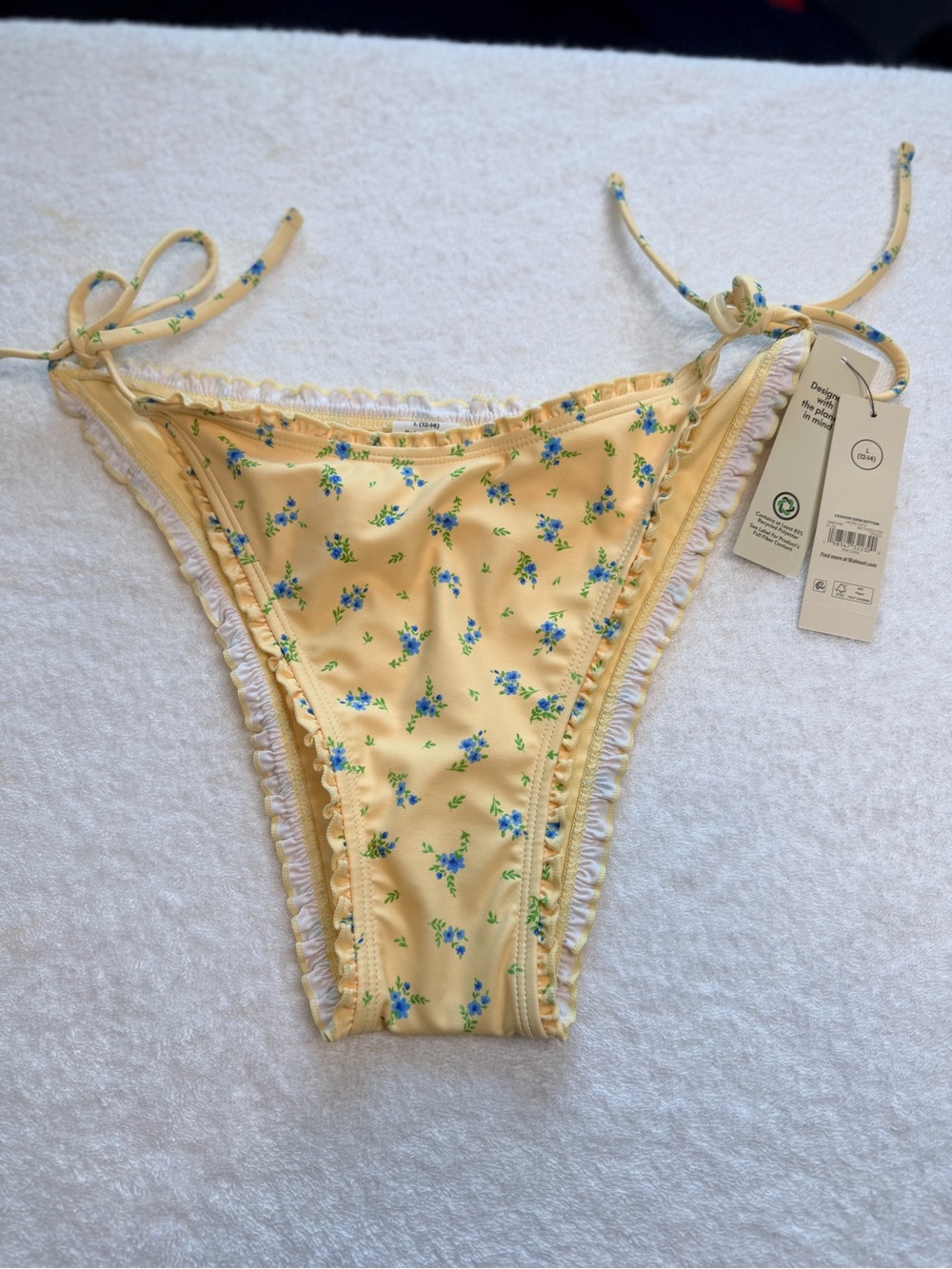 The Bikini Lab Yellow Floral Tie-Side Swim Bottom